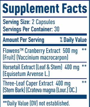 NativePath Bladder Health Supplement Facts